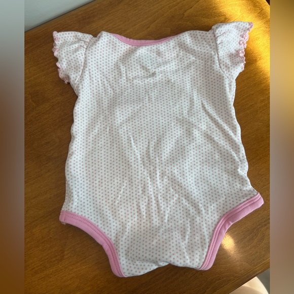 NHL Montreal Canadiens Graphic Print Pink Polka Dot One Piece Bodysuit 0/3M Girl - Picture 2 of 3